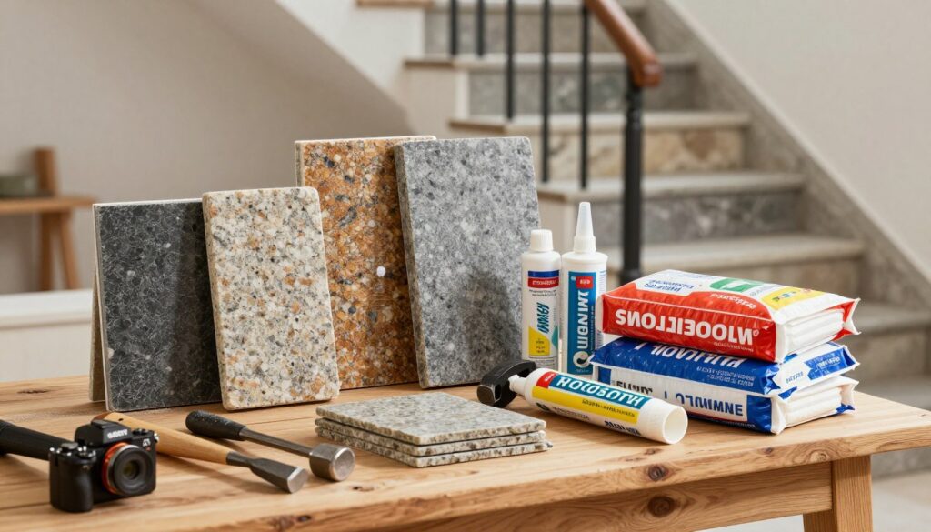 Materialien zur Renovierung einer Steintreppe Materialien zur Renovierung einer Steintreppe
