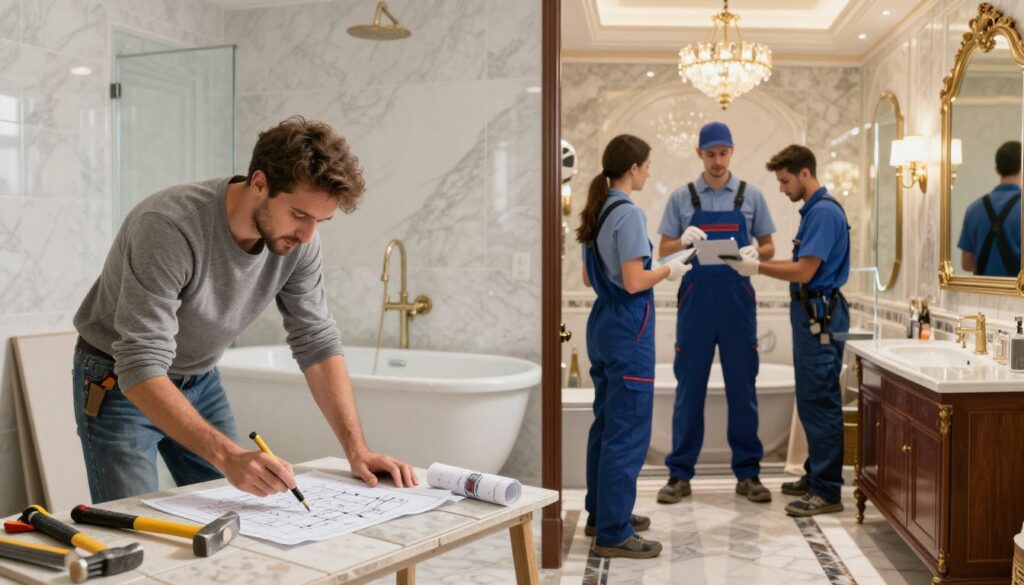 Vor- und Nachteile von DIY Badsanierung und professioneller Renovierung Vor- und Nachteile von DIY Badsanierung und professioneller Renovierung