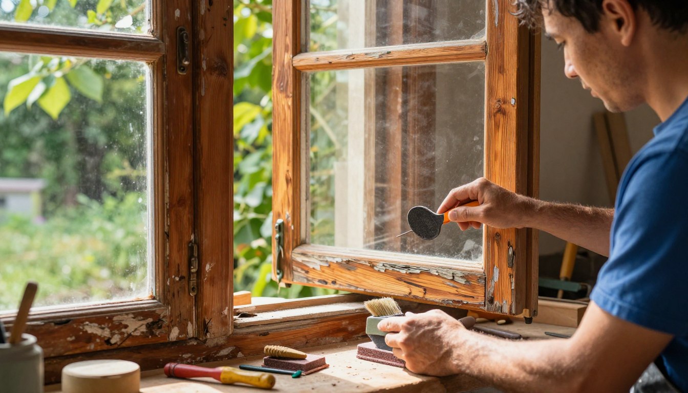 wie kann ich stark verwitterte Holzfenster renovieren?